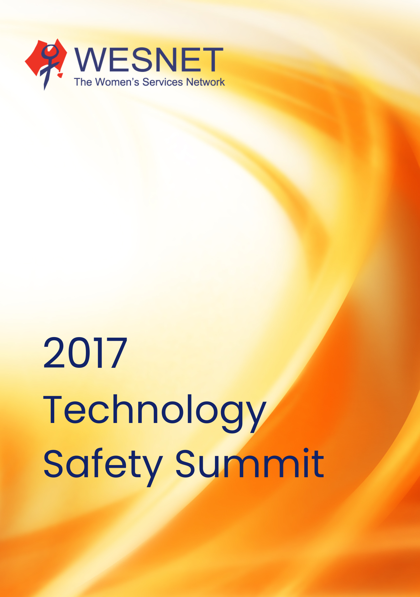 Cover of an blue booklet which is a program for the 2023 Tech Summit conference